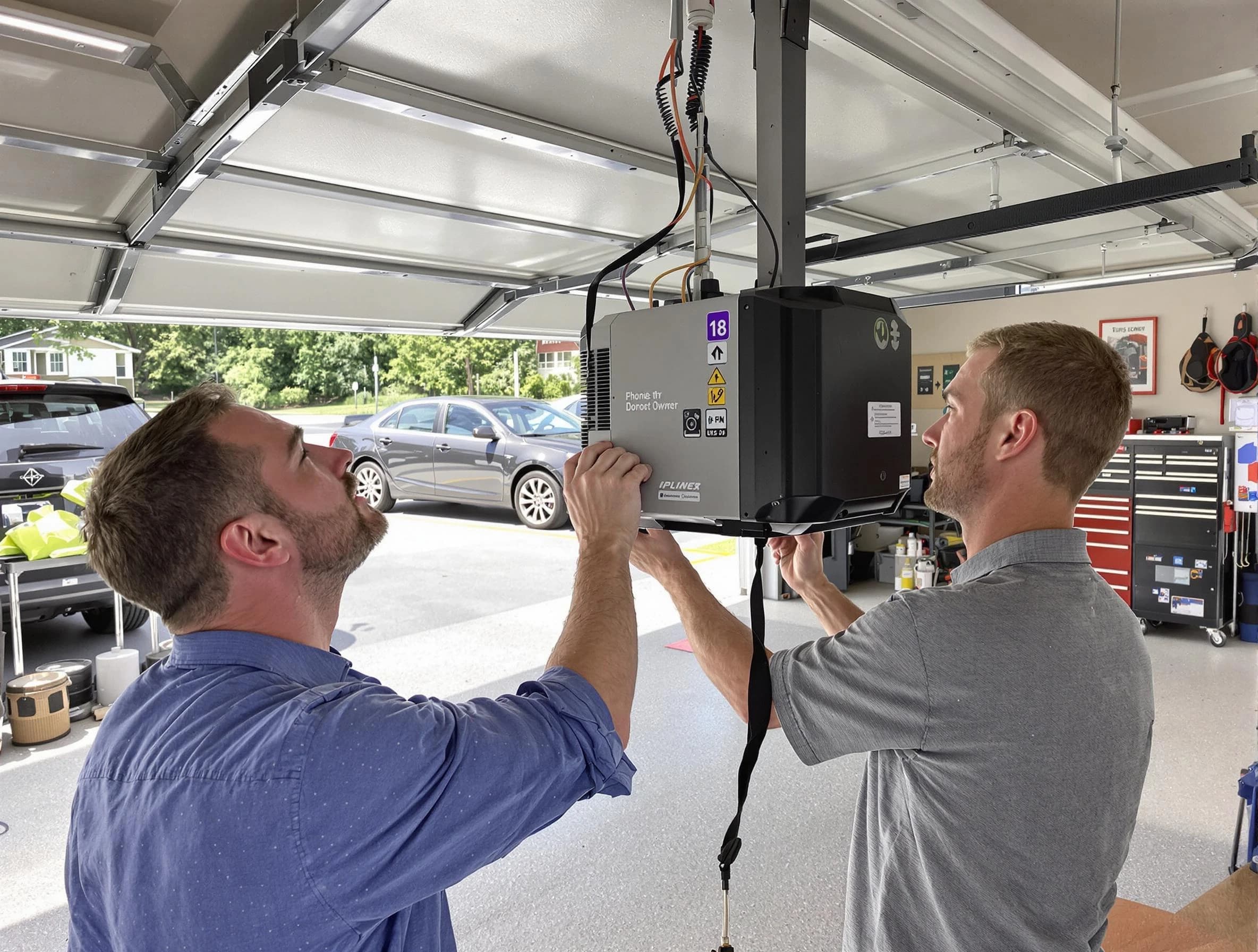 Old Bridge Garage Door Repair technician installing garage door opener in Old Bridge