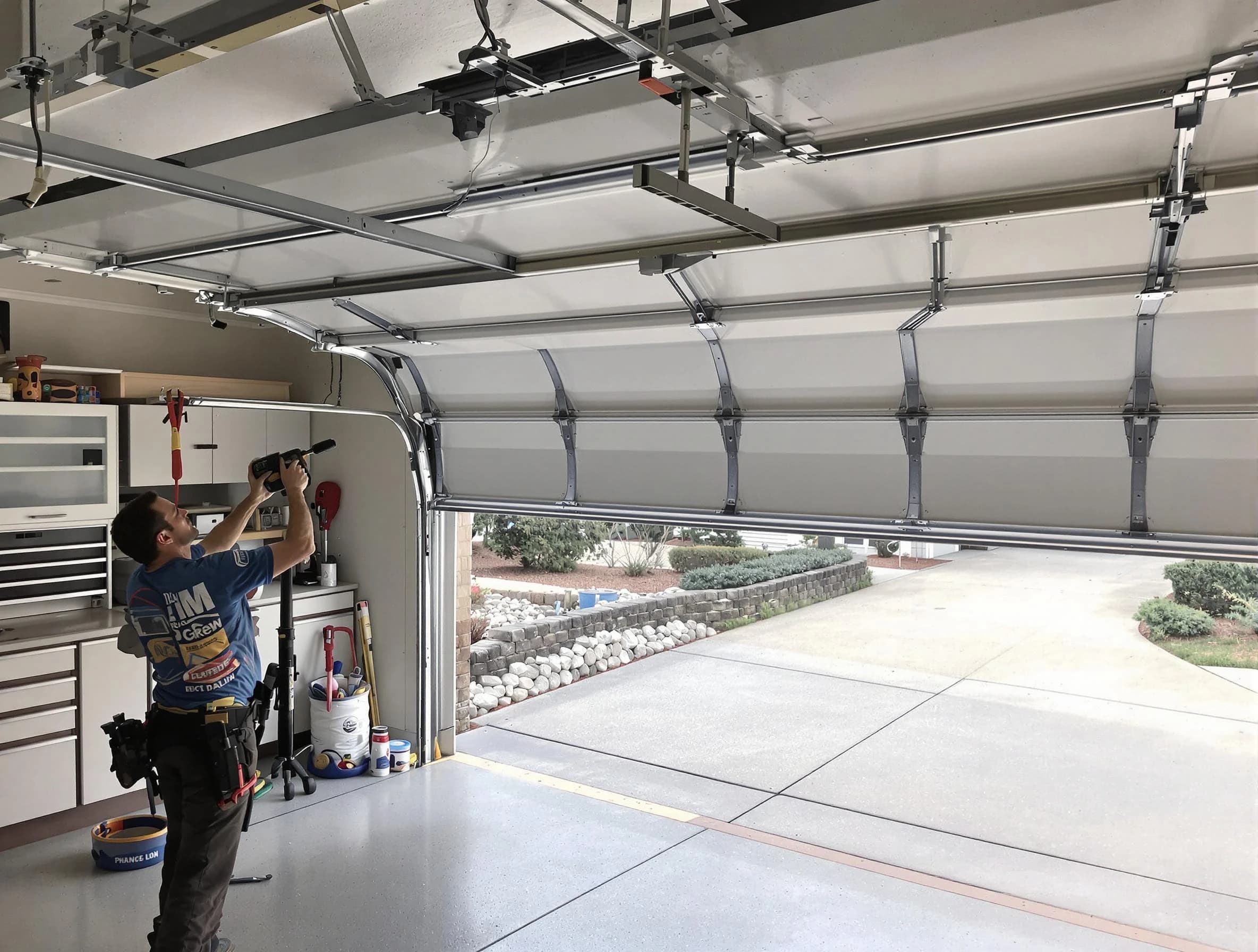 Garage door track repair service by Old Bridge Garage Door Repair in Old Bridge