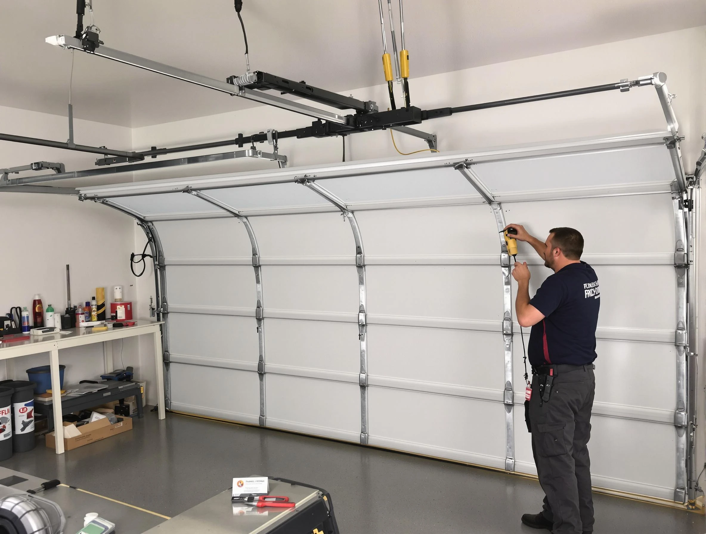 Old Bridge Garage Door Repair certified technician performing overhead door system repair in Old Bridge