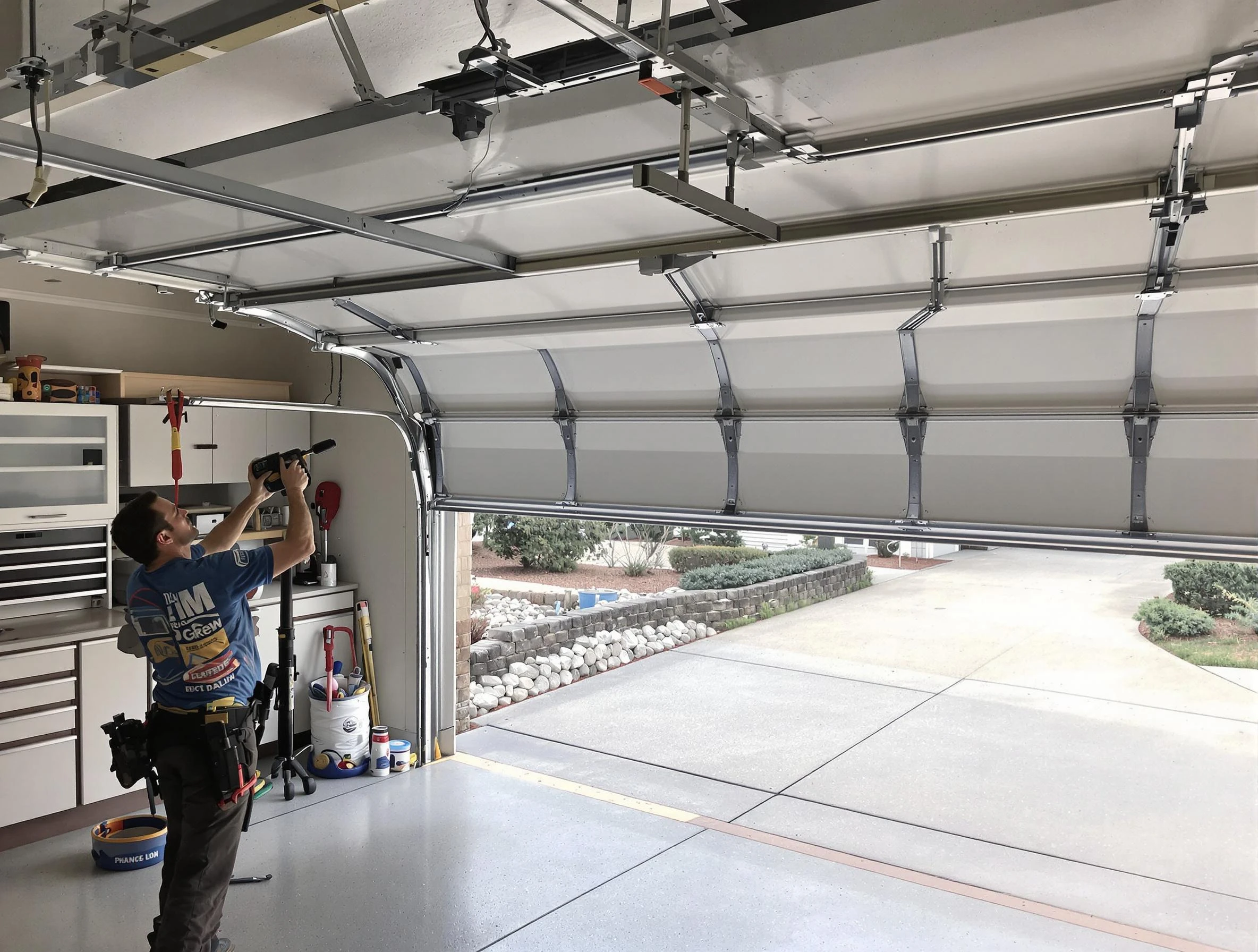 Garage door track repair service by Old Bridge Garage Door Repair in Old Bridge